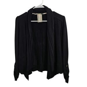 Anthropologie Dolan Black Drap Front Open Cardigan. Size Medium